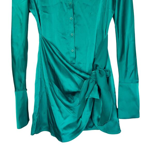 Rat & Boa Alanis Dress Emerald Satin Mini Coquette Party Y2K Glam Sexy Cocktail - Picture 6 of 10